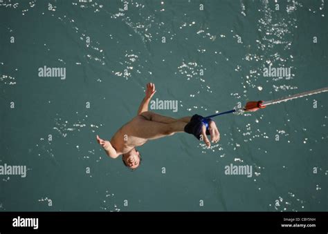 RAW: Naked bungee jump 